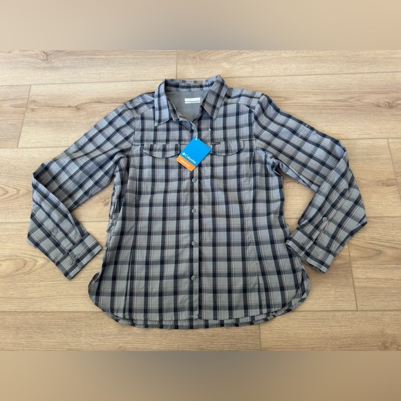 Columbia Black and Gray Checkered Shirt - Picture 1 of 9